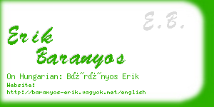 erik baranyos business card